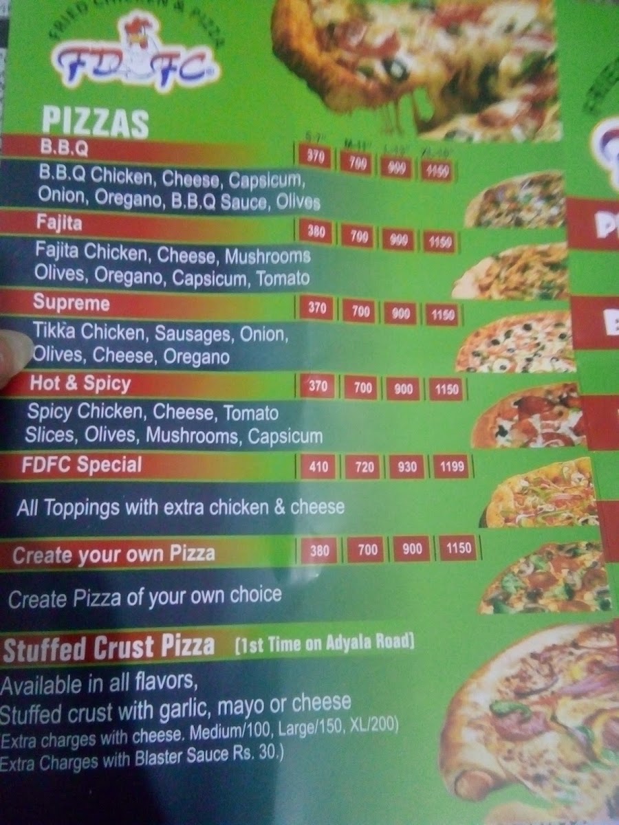 Menu Fdfc - Fast Food - Adyala Road Branch-8